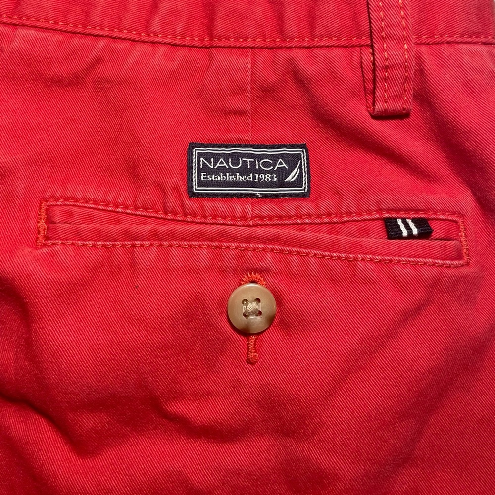 Nautica Mens Red Khaki Boat / Golf Shorts 32W - Picture 5 of 5